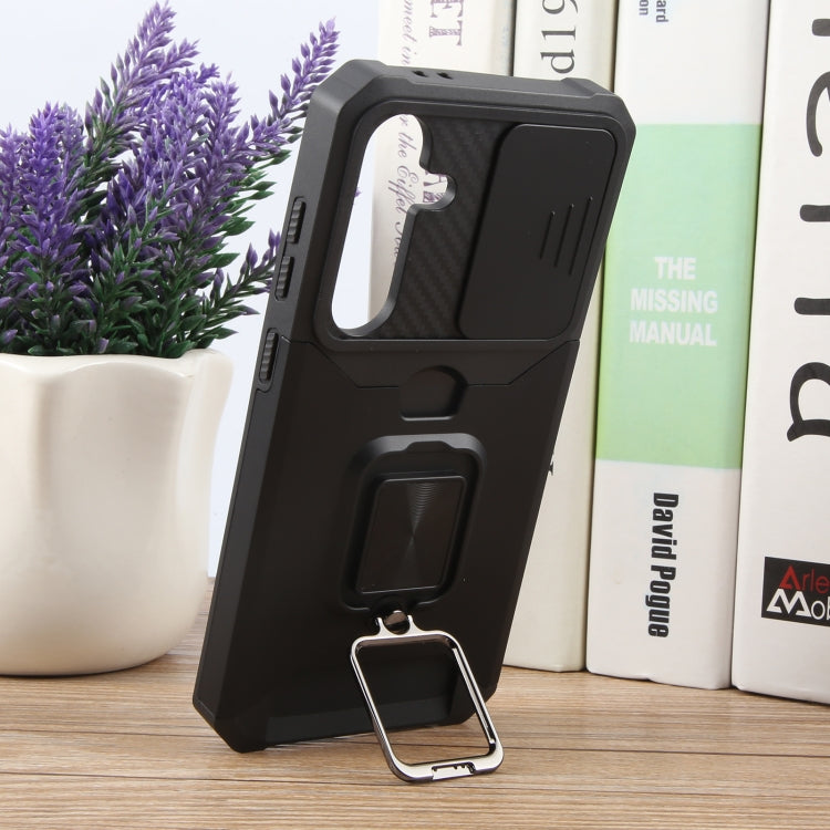 For Samsung Galaxy S24 FE 5G Camera Shield Card Slot PC+TPU Phone Case
