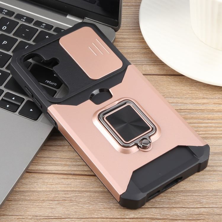 For Samsung Galaxy S24 FE 5G Camera Shield Card Slot PC+TPU Phone Case