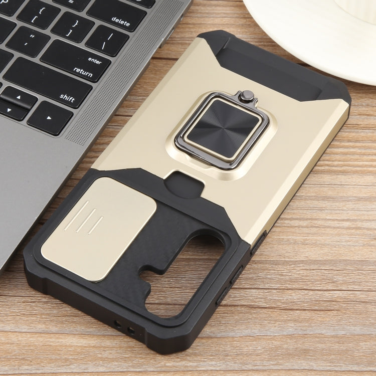 For Samsung Galaxy S24 FE 5G Camera Shield Card Slot PC+TPU Phone Case