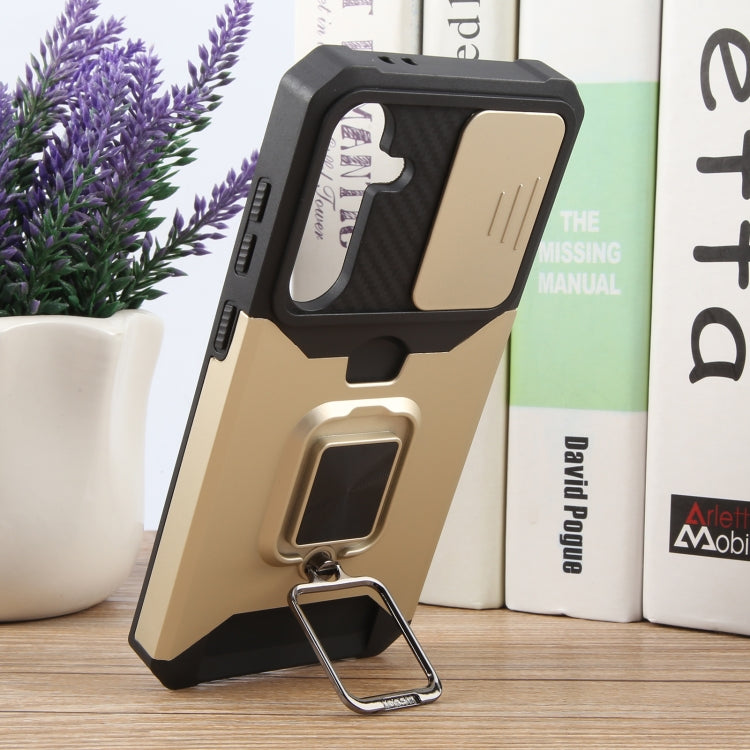For Samsung Galaxy S24 FE 5G Camera Shield Card Slot PC+TPU Phone Case