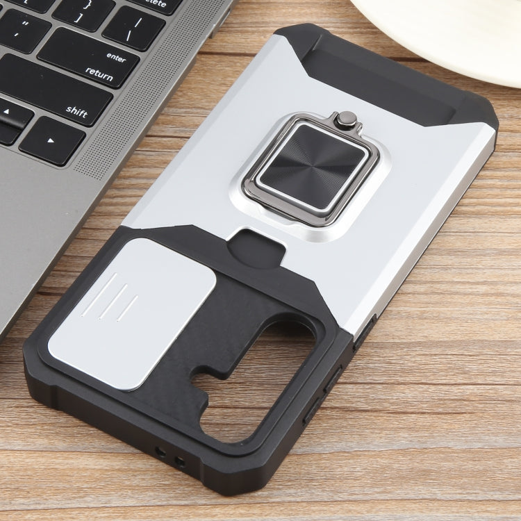 For Samsung Galaxy S24 FE 5G Camera Shield Card Slot PC+TPU Phone Case