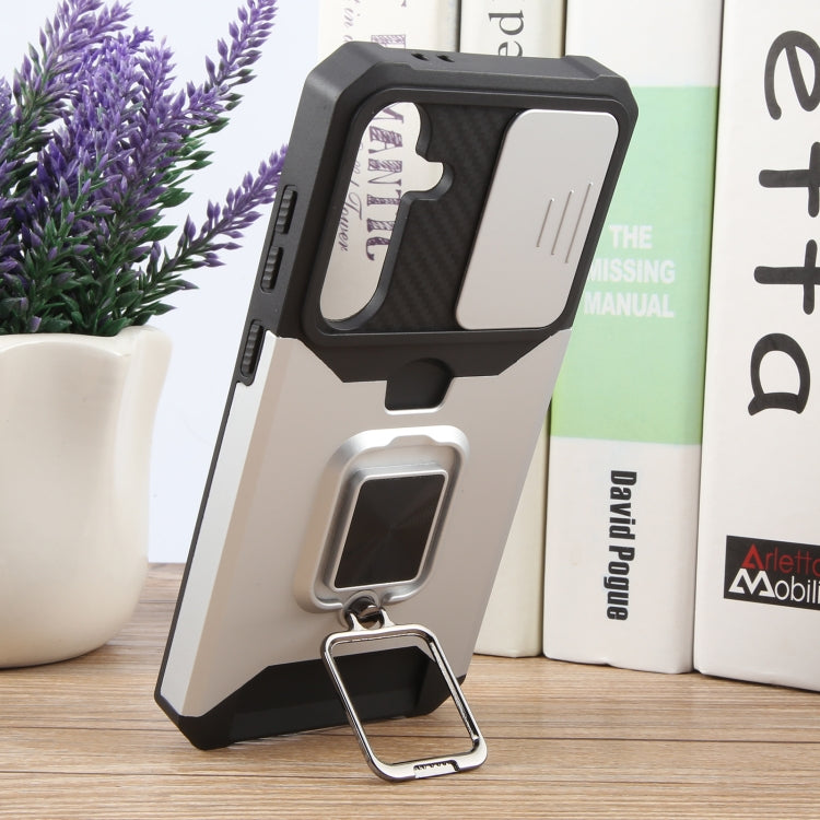 For Samsung Galaxy S24 FE 5G Camera Shield Card Slot PC+TPU Phone Case