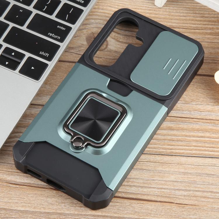 For Samsung Galaxy S25+ 5G Camera Shield Card Slot PC+TPU Phone Case