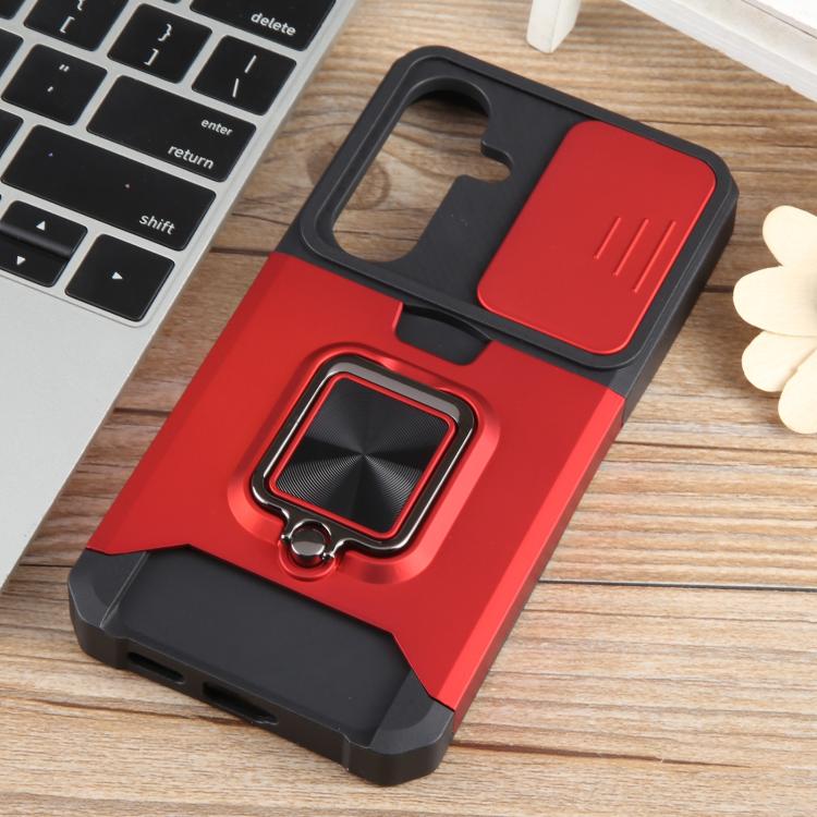 For Samsung Galaxy S25+ 5G Camera Shield Card Slot PC+TPU Phone Case