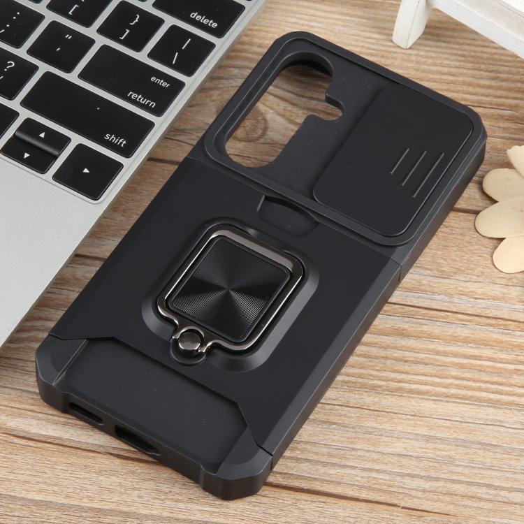 For Samsung Galaxy S25+ 5G Camera Shield Card Slot PC+TPU Phone Case