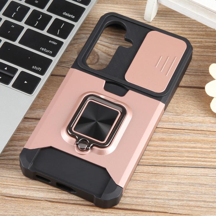 For Samsung Galaxy S25+ 5G Camera Shield Card Slot PC+TPU Phone Case