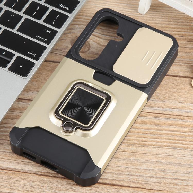 For Samsung Galaxy S25+ 5G Camera Shield Card Slot PC+TPU Phone Case
