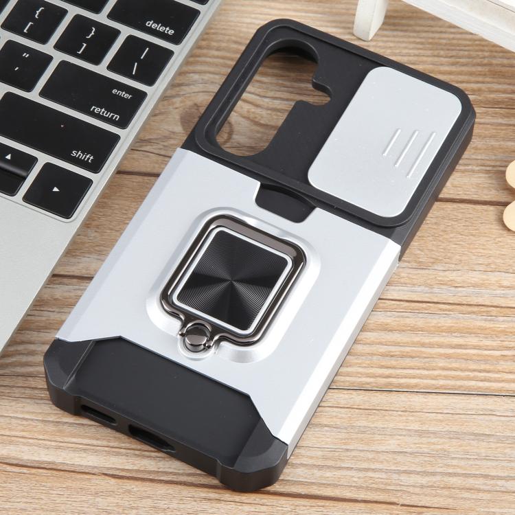 For Samsung Galaxy S25+ 5G Camera Shield Card Slot PC+TPU Phone Case