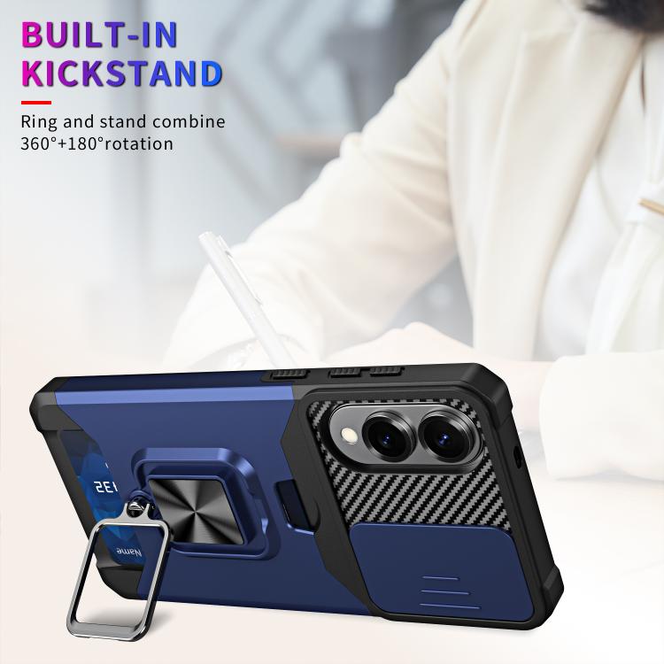 For Samsung Galaxy S25 Edge 5G Camera Shield Card Slot PC+TPU Phone Case