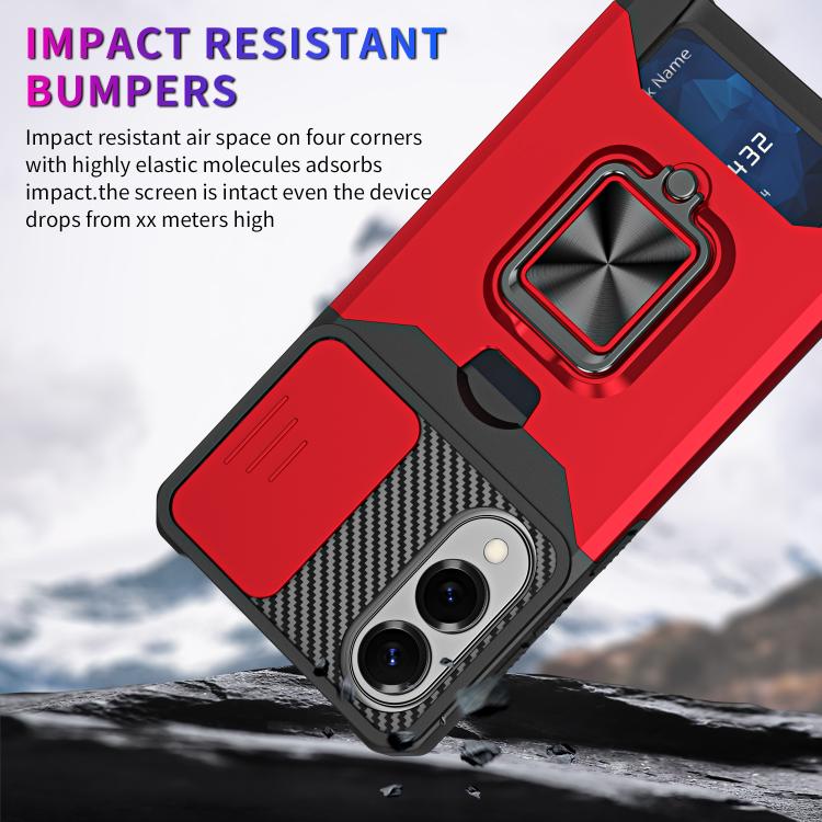 For Samsung Galaxy S25 Edge 5G Camera Shield Card Slot PC+TPU Phone Case