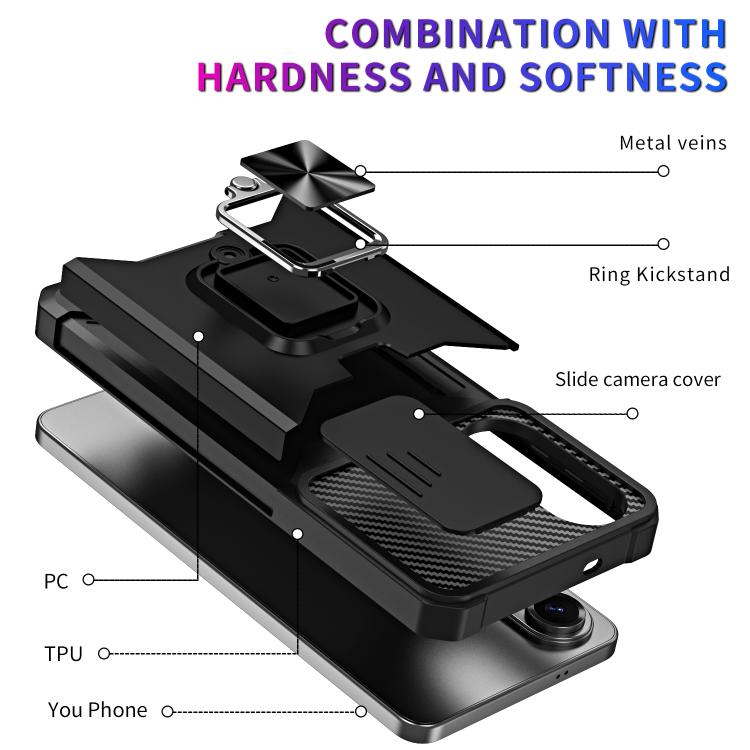 For Samsung Galaxy S25 Edge 5G Camera Shield Card Slot PC+TPU Phone Case