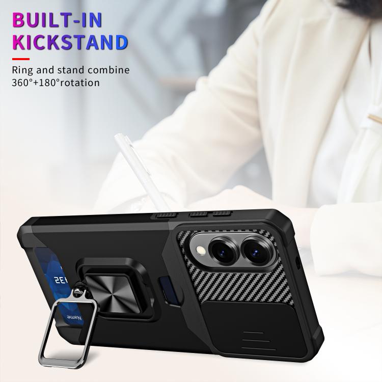 For Samsung Galaxy S25 Edge 5G Camera Shield Card Slot PC+TPU Phone Case