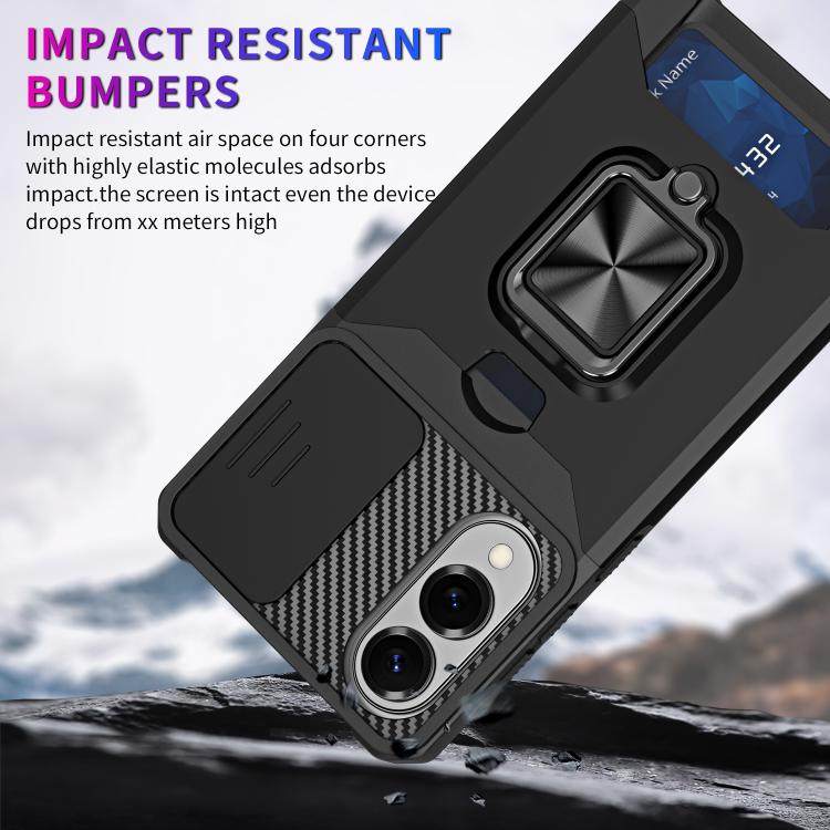 For Samsung Galaxy S25 Edge 5G Camera Shield Card Slot PC+TPU Phone Case