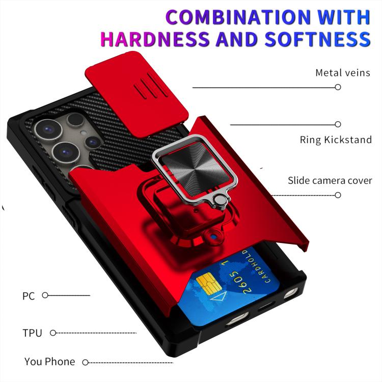 For Samsung Galaxy S26 Ultra 5G Camera Shield Card Slot PC+TPU Phone Case