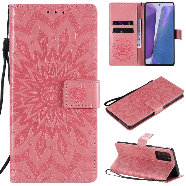For Samsung Galaxy Note20 5G Sun Embossing Pattern Horizontal Flip Leather Case with Card Slot & Holder & Wallet & Lanyard
