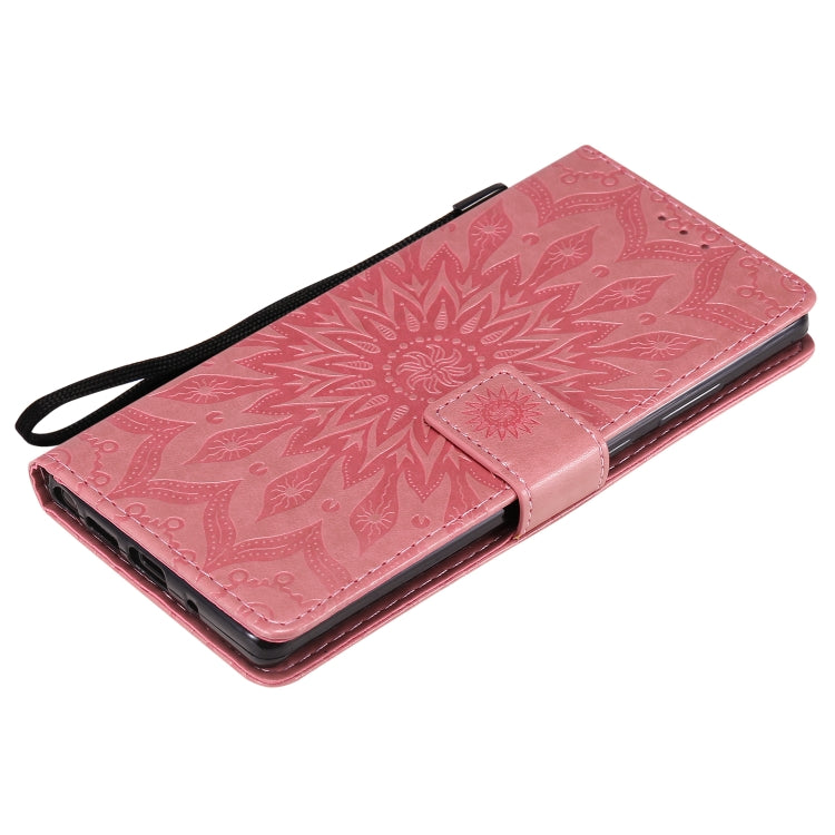 For Samsung Galaxy Note20 5G Sun Embossing Pattern Horizontal Flip Leather Case with Card Slot & Holder & Wallet & Lanyard