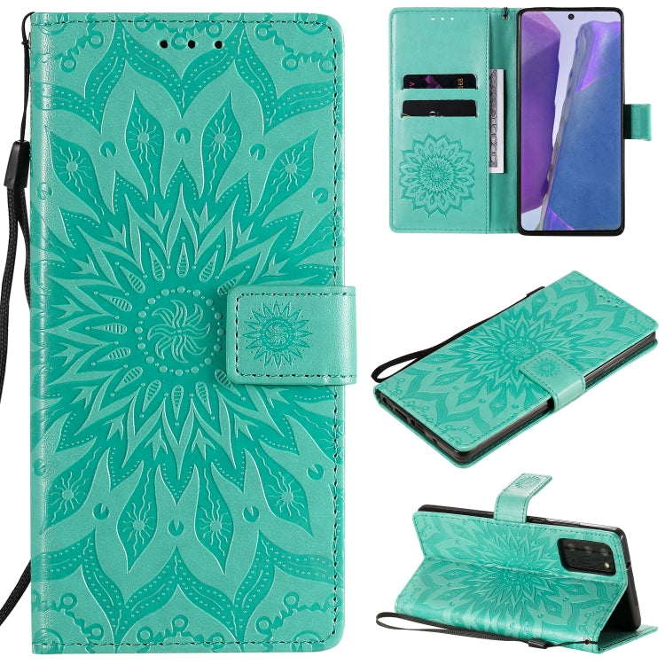 For Samsung Galaxy Note20 5G Sun Embossing Pattern Horizontal Flip Leather Case with Card Slot & Holder & Wallet & Lanyard