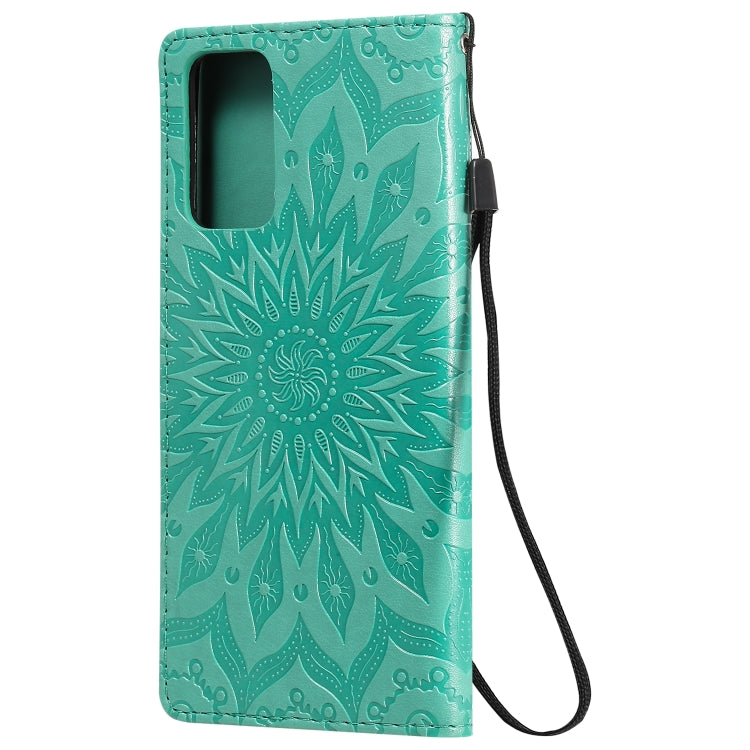 For Samsung Galaxy Note20 5G Sun Embossing Pattern Horizontal Flip Leather Case with Card Slot & Holder & Wallet & Lanyard