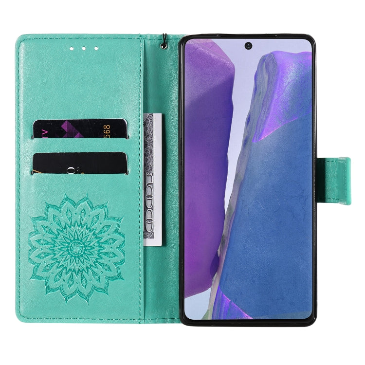 For Samsung Galaxy Note20 5G Sun Embossing Pattern Horizontal Flip Leather Case with Card Slot & Holder & Wallet & Lanyard