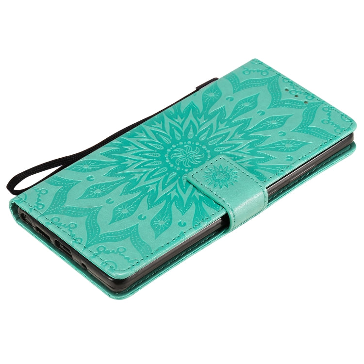 For Samsung Galaxy Note20 5G Sun Embossing Pattern Horizontal Flip Leather Case with Card Slot & Holder & Wallet & Lanyard