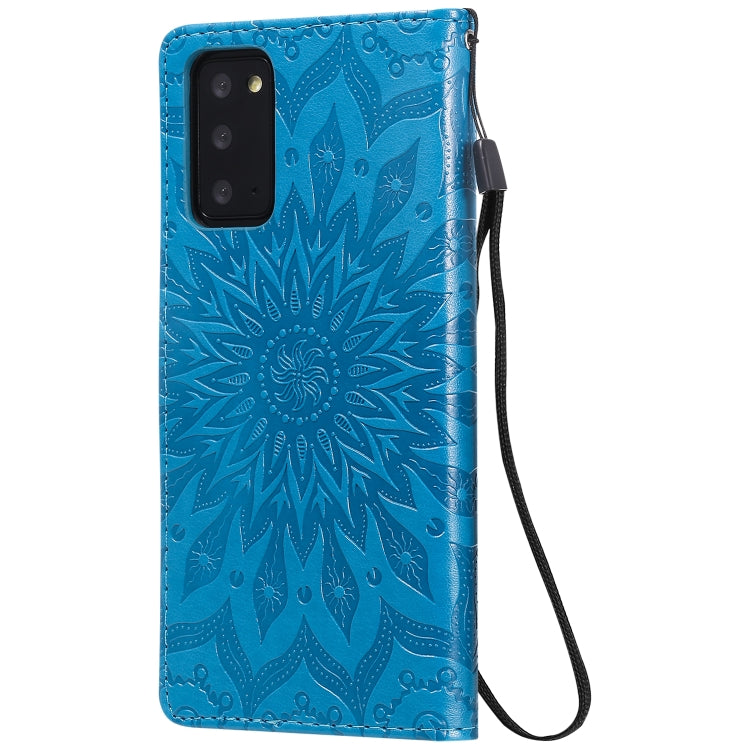 For Samsung Galaxy Note20 5G Sun Embossing Pattern Horizontal Flip Leather Case with Card Slot & Holder & Wallet & Lanyard
