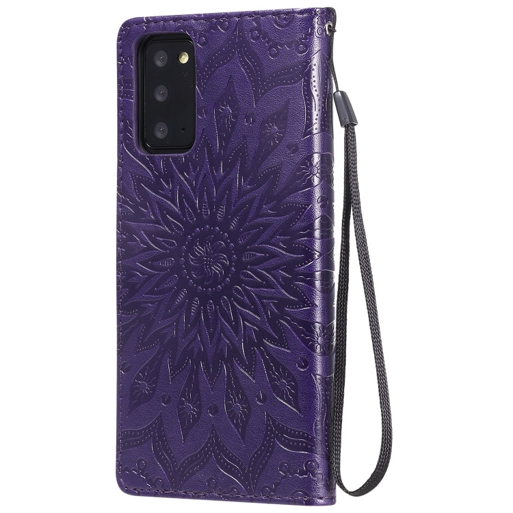 For Samsung Galaxy Note20 5G Sun Embossing Pattern Horizontal Flip Leather Case with Card Slot & Holder & Wallet & Lanyard