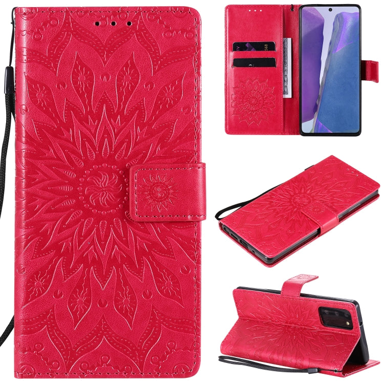 For Samsung Galaxy Note20 5G Sun Embossing Pattern Horizontal Flip Leather Case with Card Slot & Holder & Wallet & Lanyard
