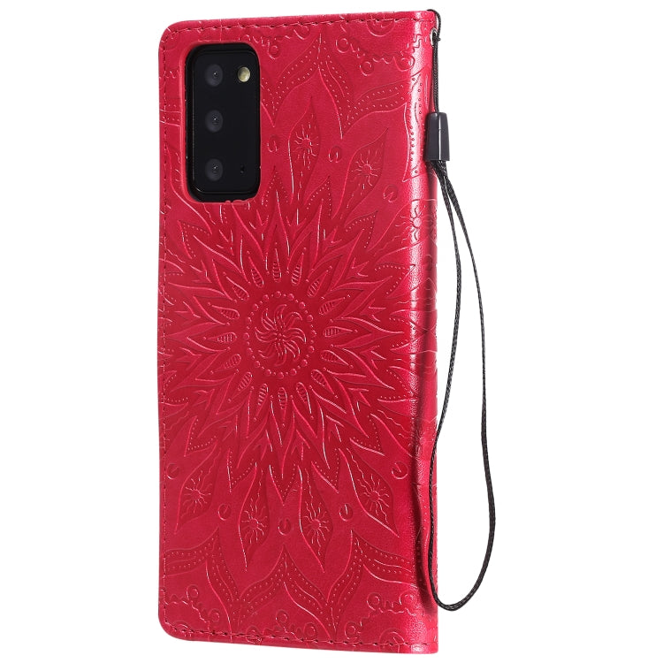 For Samsung Galaxy Note20 5G Sun Embossing Pattern Horizontal Flip Leather Case with Card Slot & Holder & Wallet & Lanyard