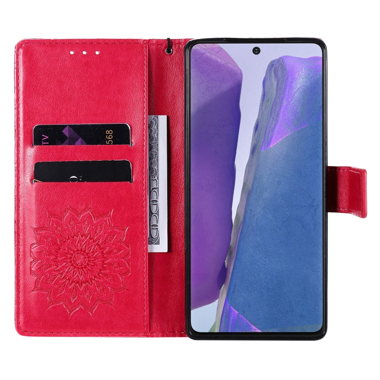 For Samsung Galaxy Note20 5G Sun Embossing Pattern Horizontal Flip Leather Case with Card Slot & Holder & Wallet & Lanyard