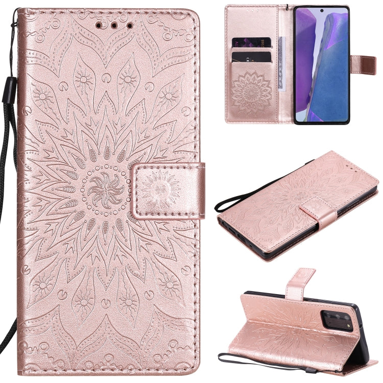 For Samsung Galaxy Note20 5G Sun Embossing Pattern Horizontal Flip Leather Case with Card Slot & Holder & Wallet & Lanyard