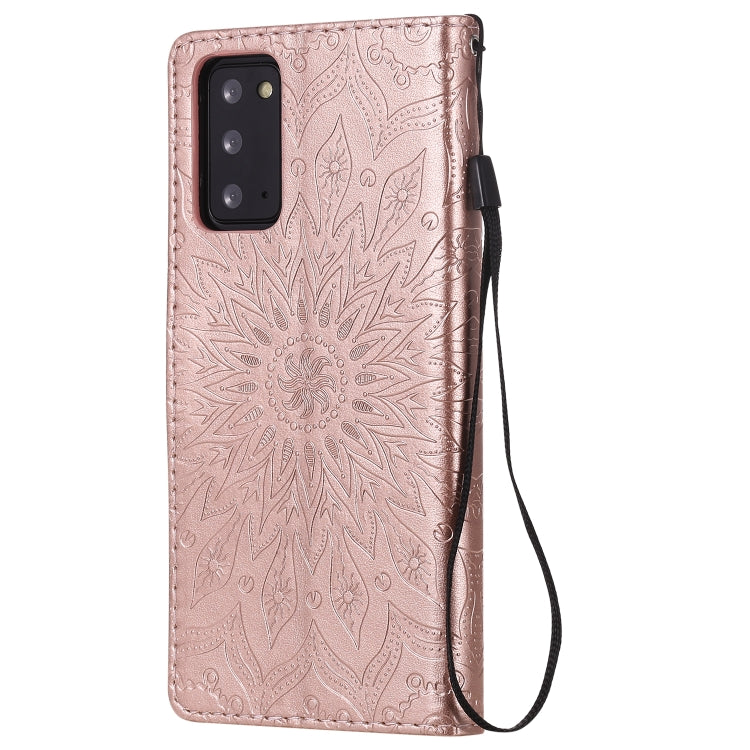 For Samsung Galaxy Note20 5G Sun Embossing Pattern Horizontal Flip Leather Case with Card Slot & Holder & Wallet & Lanyard
