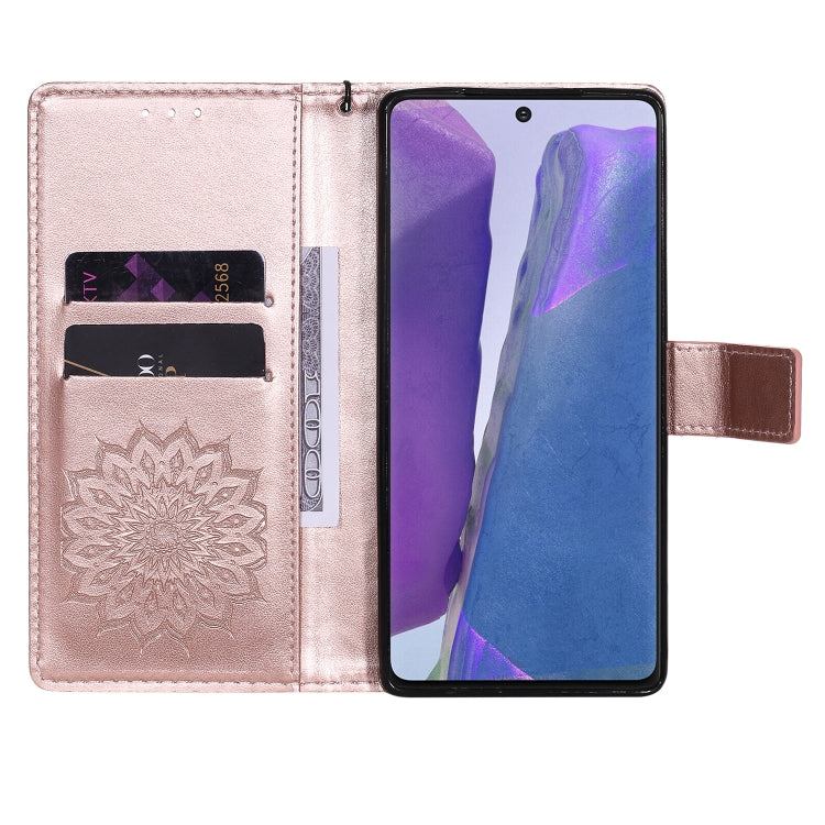 For Samsung Galaxy Note20 5G Sun Embossing Pattern Horizontal Flip Leather Case with Card Slot & Holder & Wallet & Lanyard