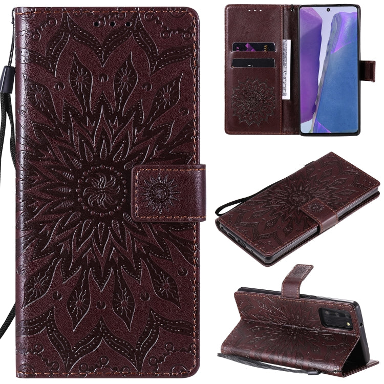 For Samsung Galaxy Note20 5G Sun Embossing Pattern Horizontal Flip Leather Case with Card Slot & Holder & Wallet & Lanyard
