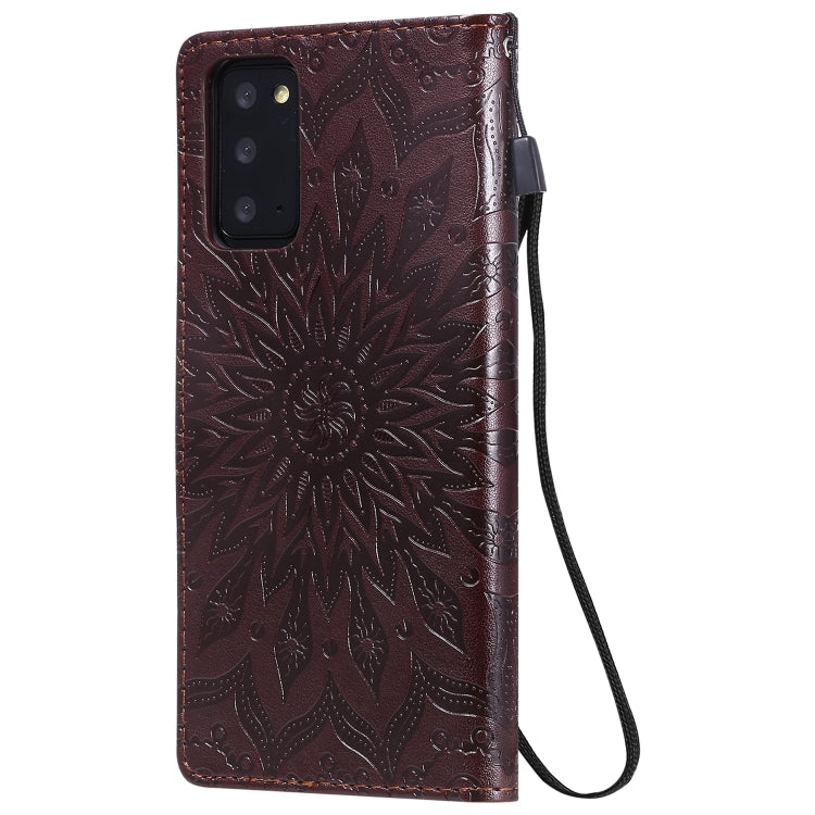 For Samsung Galaxy Note20 5G Sun Embossing Pattern Horizontal Flip Leather Case with Card Slot & Holder & Wallet & Lanyard