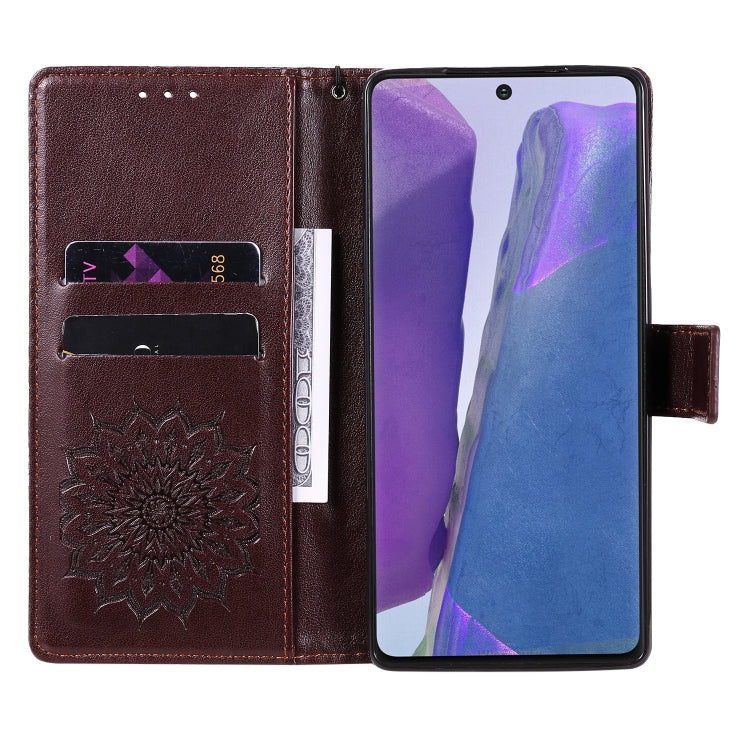 For Samsung Galaxy Note20 5G Sun Embossing Pattern Horizontal Flip Leather Case with Card Slot & Holder & Wallet & Lanyard
