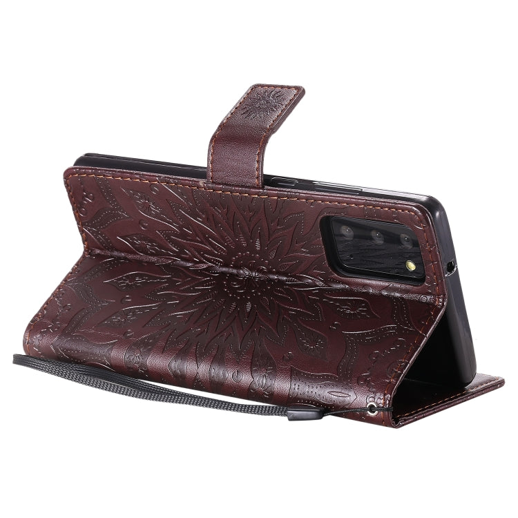 For Samsung Galaxy Note20 5G Sun Embossing Pattern Horizontal Flip Leather Case with Card Slot & Holder & Wallet & Lanyard