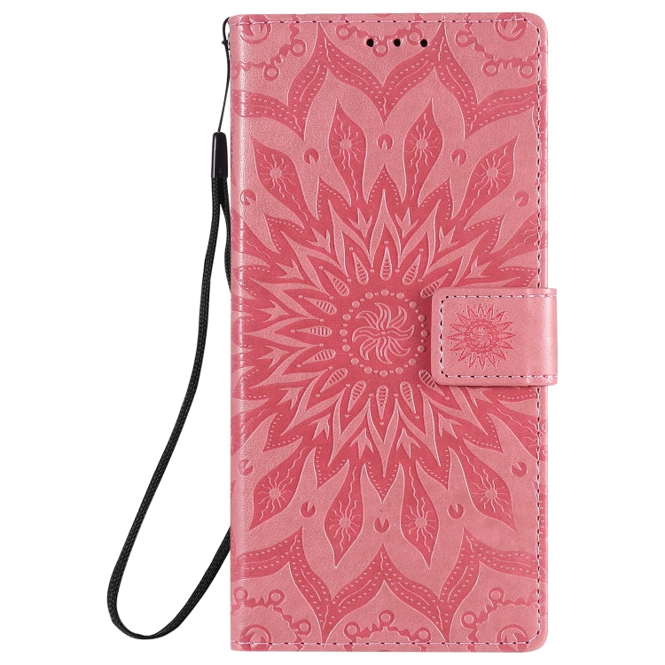 For Samsung Galaxy Note20 Ultra 5G Sun Embossing Pattern Horizontal Flip Leather Case with Card Slot & Holder & Wallet & Lanyard