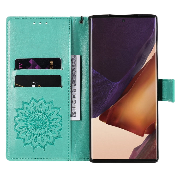 For Samsung Galaxy Note20 Ultra 5G Sun Embossing Pattern Horizontal Flip Leather Case with Card Slot & Holder & Wallet & Lanyard