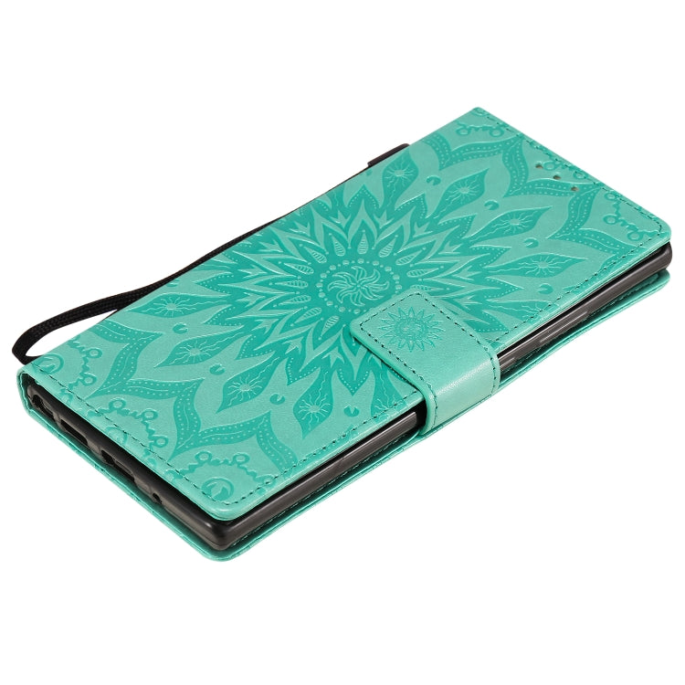 For Samsung Galaxy Note20 Ultra 5G Sun Embossing Pattern Horizontal Flip Leather Case with Card Slot & Holder & Wallet & Lanyard