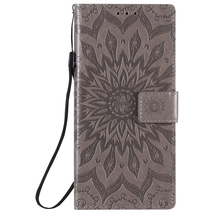 For Samsung Galaxy Note20 Ultra 5G Sun Embossing Pattern Horizontal Flip Leather Case with Card Slot & Holder & Wallet & Lanyard