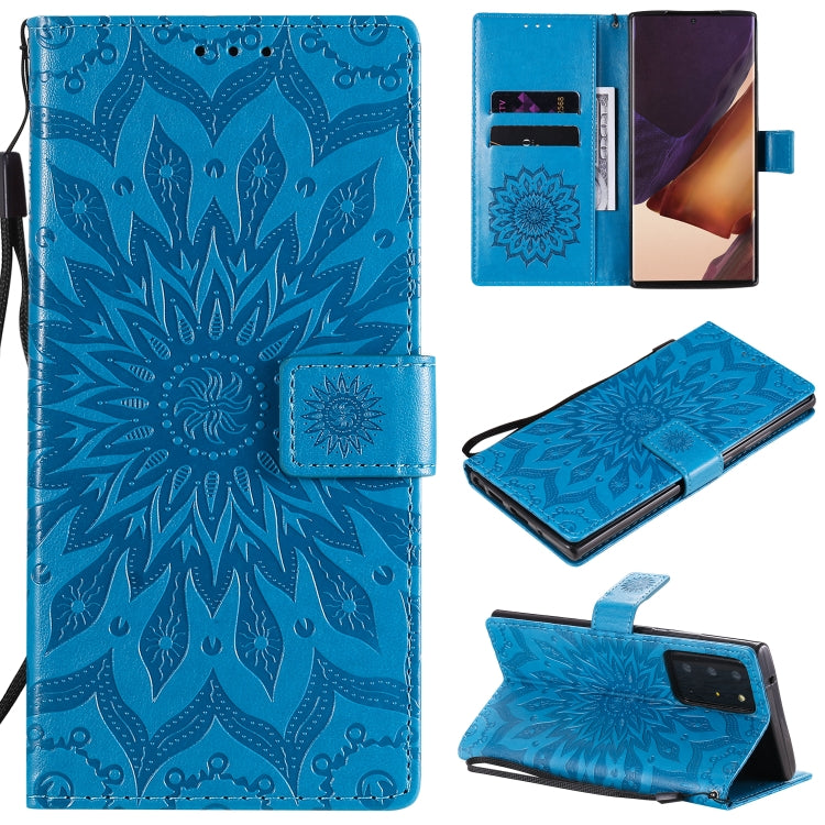 For Samsung Galaxy Note20 Ultra 5G Sun Embossing Pattern Horizontal Flip Leather Case with Card Slot & Holder & Wallet & Lanyard
