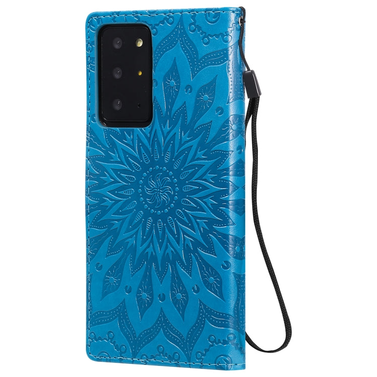 For Samsung Galaxy Note20 Ultra 5G Sun Embossing Pattern Horizontal Flip Leather Case with Card Slot & Holder & Wallet & Lanyard