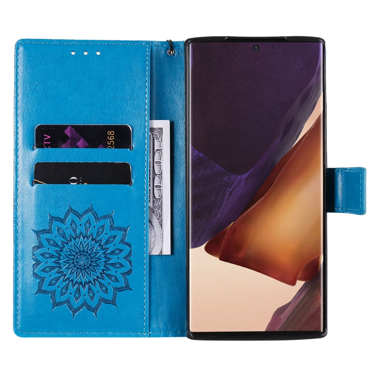 For Samsung Galaxy Note20 Ultra 5G Sun Embossing Pattern Horizontal Flip Leather Case with Card Slot & Holder & Wallet & Lanyard