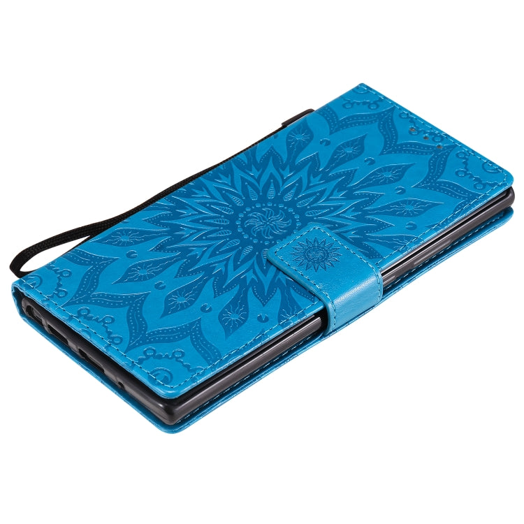 For Samsung Galaxy Note20 Ultra 5G Sun Embossing Pattern Horizontal Flip Leather Case with Card Slot & Holder & Wallet & Lanyard