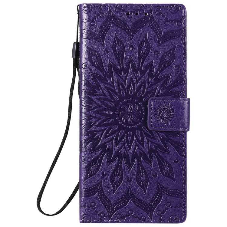 For Samsung Galaxy Note20 Ultra 5G Sun Embossing Pattern Horizontal Flip Leather Case with Card Slot & Holder & Wallet & Lanyard