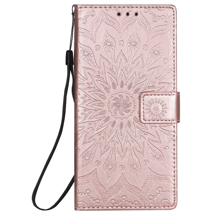 For Samsung Galaxy Note20 Ultra 5G Sun Embossing Pattern Horizontal Flip Leather Case with Card Slot & Holder & Wallet & Lanyard