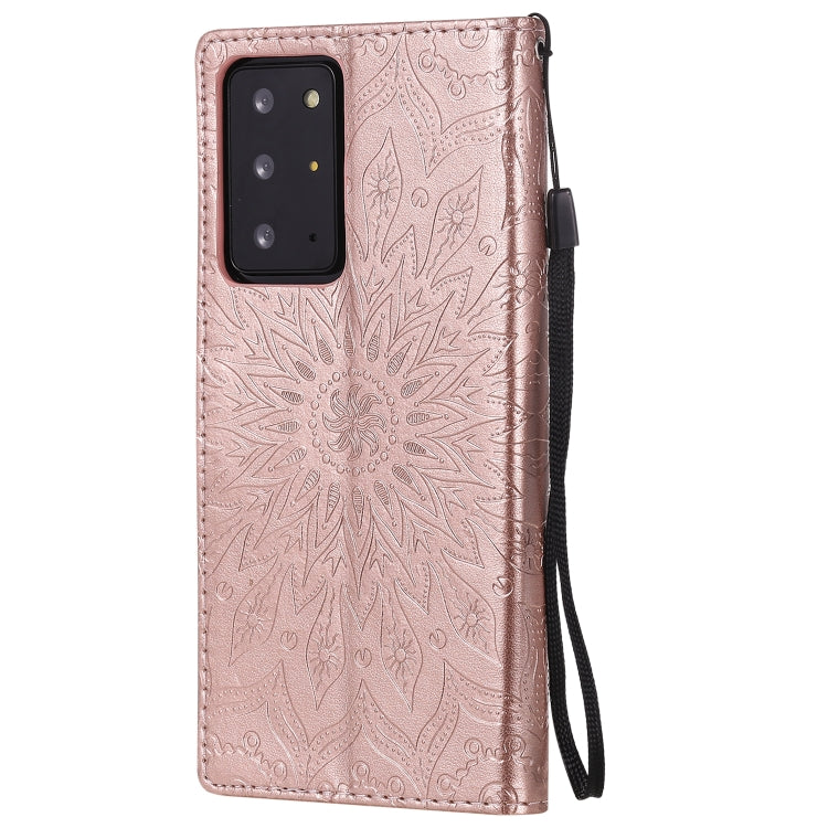 For Samsung Galaxy Note20 Ultra 5G Sun Embossing Pattern Horizontal Flip Leather Case with Card Slot & Holder & Wallet & Lanyard