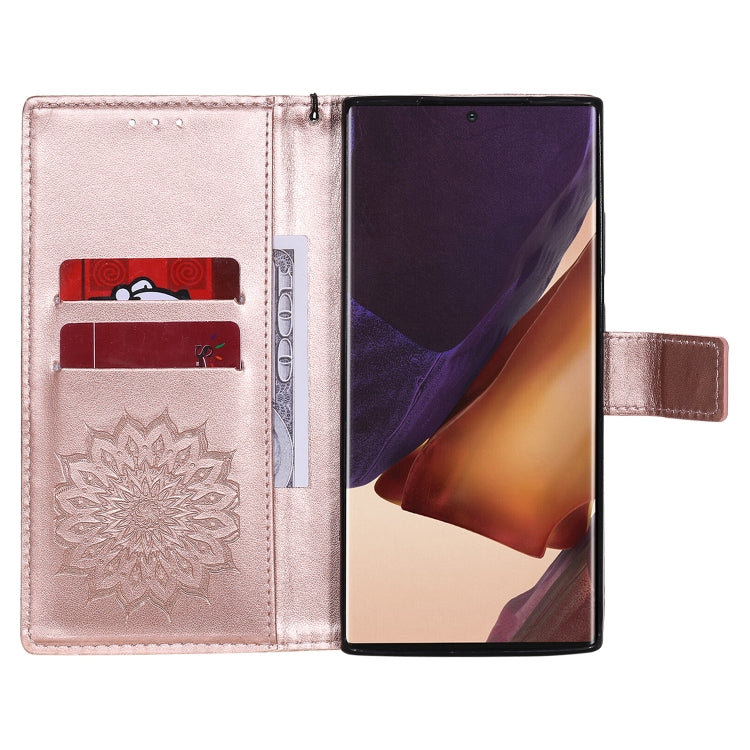 For Samsung Galaxy Note20 Ultra 5G Sun Embossing Pattern Horizontal Flip Leather Case with Card Slot & Holder & Wallet & Lanyard