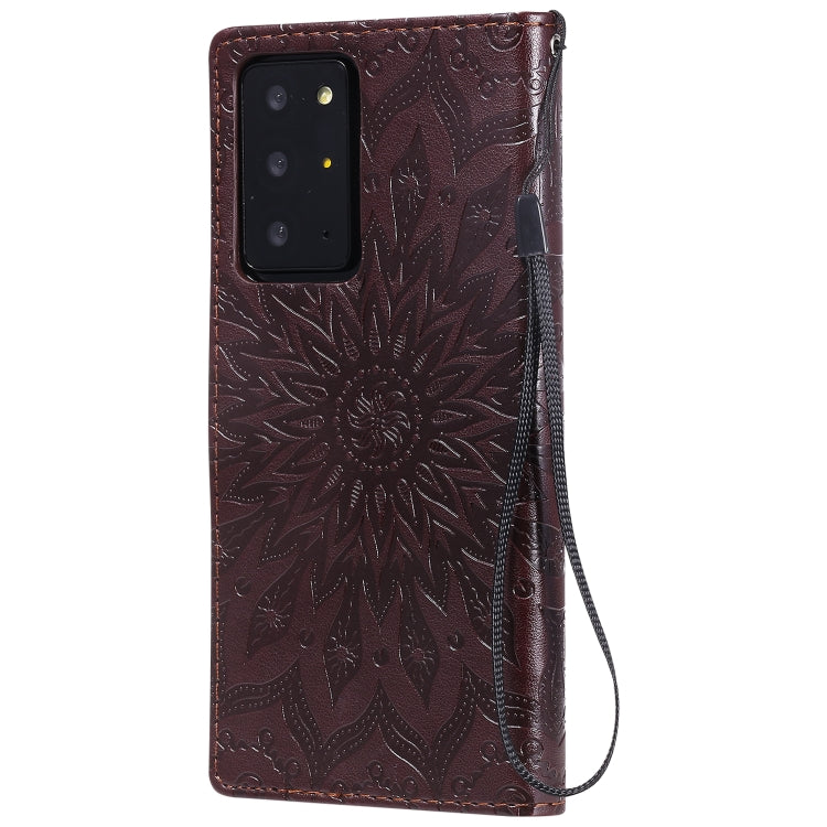 For Samsung Galaxy Note20 Ultra 5G Sun Embossing Pattern Horizontal Flip Leather Case with Card Slot & Holder & Wallet & Lanyard