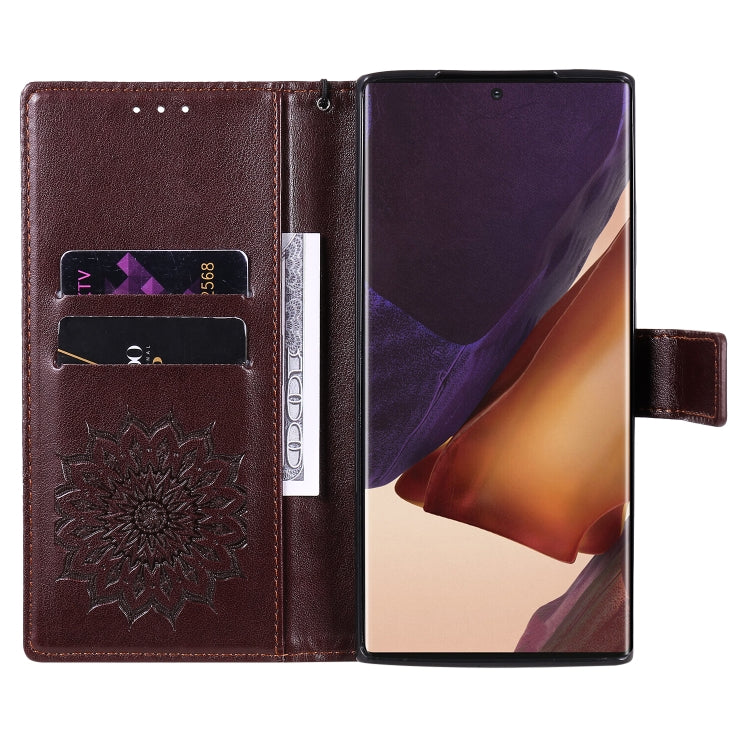For Samsung Galaxy Note20 Ultra 5G Sun Embossing Pattern Horizontal Flip Leather Case with Card Slot & Holder & Wallet & Lanyard